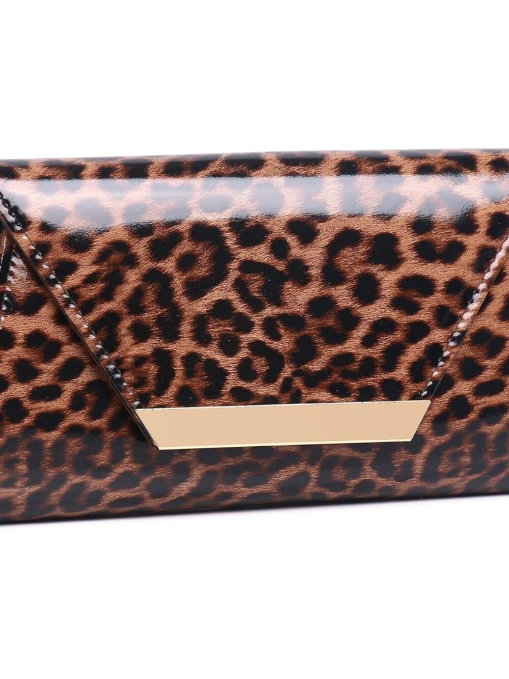 Elegant Patent Leather Clutch Purse for Women, Formal Evening Clutch Bag with Ch